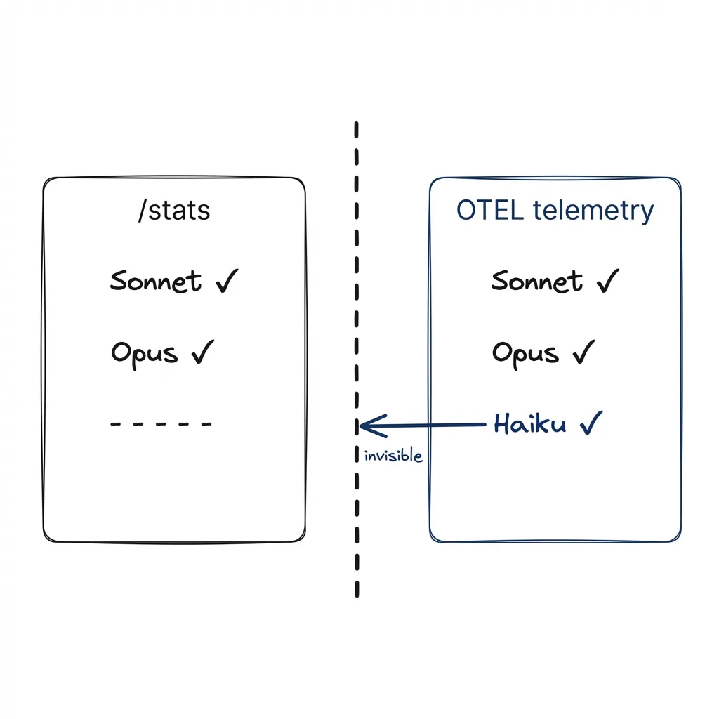 /stats vs OTEL telemetry — one view is incomplete